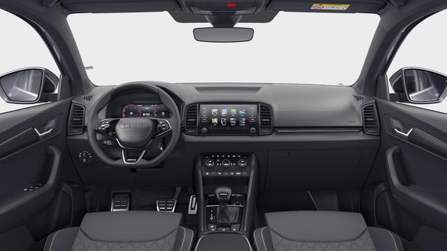 Skoda Karoq 1.5 TSI 150 7DSG Sportline Ultimate | Achteruitrijcamera | Elektrisch bedienbaar panoramisch glazen schuif-/kanteldak | LED interieurverlichting inclusief sfeerverlichting