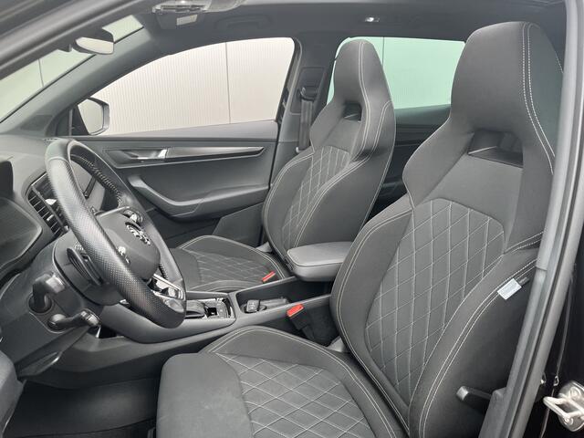 Skoda Karoq 1.5 TSI ACT Sportline / AUTOMAAT/ PANO/ TREKHAAK/ ACC/ PARK.SENSOR.V+A/ CAMERA/ STOELVERWARM./ ELEK.ACHTERKLEP/ SMARTLINK/ DODEHOEK/ KEYLESS/ RIJ-MODI/ DIGITAL DASH/ NAVI/ DAB/ CLIMA/ LED/ 19'' LMV