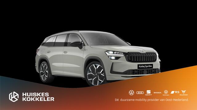Skoda Kodiaq Sportline Business "Wordt verwacht" 1.5 TSI PHEV 204pk DSG Automaat Trekhaak, Panoramadak, Head up display, Adaptive cruise control, 360 camera, Achteruitrijcamera, Stuurwiel verwarmd