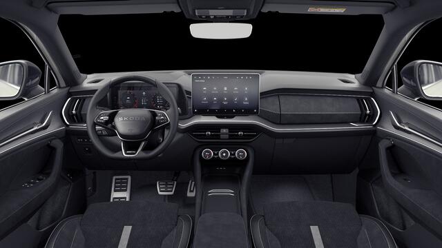 Skoda Kodiaq Sportline Business "Wordt verwacht" 1.5 TSI PHEV 204pk DSG Automaat Trekhaak, Panoramadak, Head up display, Adaptive cruise control, 360 camera, Achteruitrijcamera, Stuurwiel verwarmd