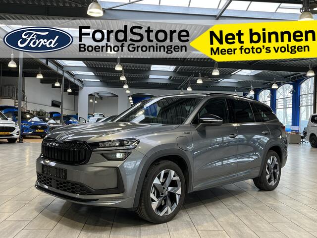 Skoda Kodiaq 1.5 TSI PHEV 204 pk Sportline | Stoelverw. | Stuurverw. | El. a. klep | El. verst. stoel + geh. | LED | 19" | Keyles entry |