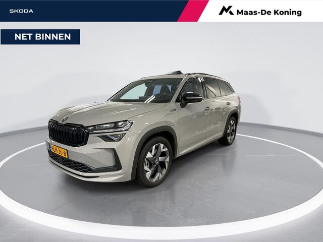 Skoda Kodiaq 1.5 TSI 204pk DSG PHEV Sportline Business · Panoramadak · Camera · Inklap. Trekhaak · Canton Audio · Elek. Verstelbare Stoelen + Geheugen · Side Assist · Keyless · Garantie t/m 13-05-2029 of 100.000km