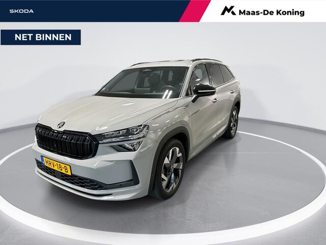Skoda Kodiaq 1.5 TSI 204pk DSG PHEV Sportline Business · Panoramadak · Wegklapbare Trekhaak · Elek. Voorstoelen · Camera · Keyless · Canton Audio · 19'' Inch · Garantie t/m 10-06-2029 of 100.000km