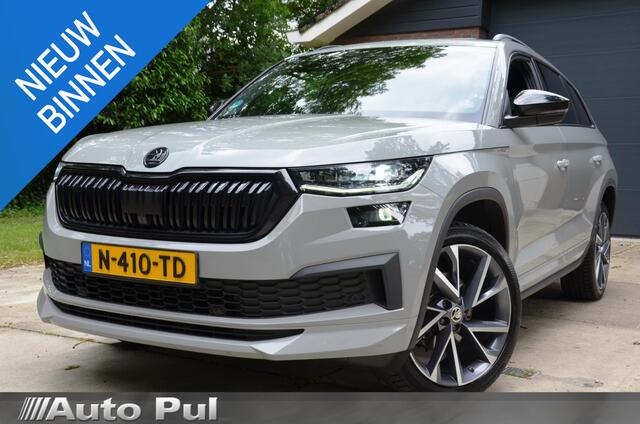Skoda Kodiaq 1.5 TSI Sportline Business Automaat/Navi/Led/Ecc/Pdc/Achteruitrij-camera/Stuur&Stoelverwarming/Half-Leer/Panoramadak/Privacy-Glass/Cruise control adaptief/Elektrisch verstelbare stoelen/Wegklapbare trekhaak.