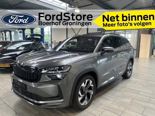Skoda Kodiaq 1.5 TSI PHEV 204 pk Sportline | Stoelverw. | Stuurverw. | El. a. klep | El. verst. stoel + geh. | LED | 19" | Keyles entry |