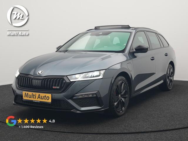 Skoda OCTAVIA Combi 1.4 TSI RS iV Plug In Hybrid 245pk PHEV | Panodak | Apple Carplay | Sportstoelen Verwarmd | 18"L.M | Stuur Verwarmd | Navigatie | Keyless | Virtual | Sfeerverlichting | Cruise Control | DAB |