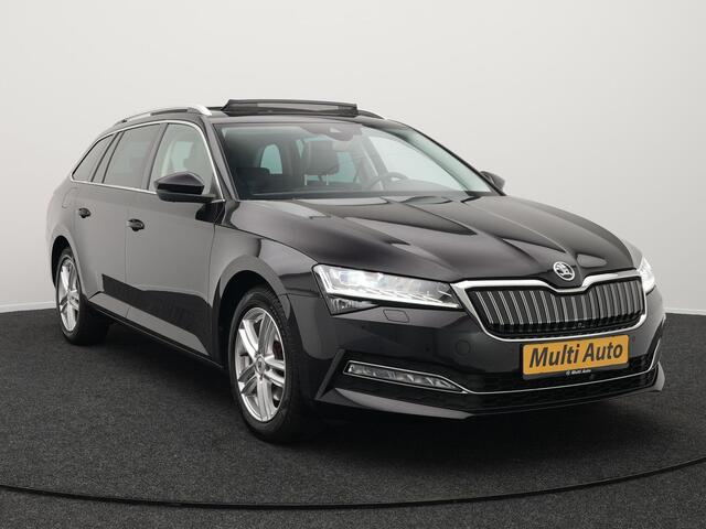 Skoda SUPERB Combi 1.4 TSI iV Business Edition Plug In Hybrid 218pk PHEV | Panodak | Lederen Sportstoelen Memory & Ventilatie | Adaptive Cruise | Crystal LED | 360 Camera | Navigatie | Apple Carplay | Virtual | DAB | Sfeerverlichting |
