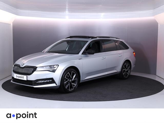 Skoda SUPERB Combi 1.4 TSI iV Sportline Business 218 pk Automaat (DSG) | Verlengde garantie | Navigatie | Panoramadak | Parkeersensoren | Achteruitrijcamera | Elektr. voorstoelen met geheugen | Stoelverwarming v/a |