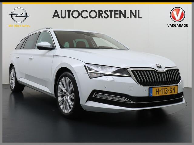 Skoda SUPERB Combi 1.5T-150PK AUT-7 Wegklapb.Trekh.Virtual Cockpit Apple Carplay Android Camera 1/2 Leer-Alcantara Memory Seats Navi Ecc Cruise Control Stoelverwarming ACT Business Edition Keyless DAB Privacy Glas Lmv 18" Elek.Achterklep Business Upgrade Function Pakk