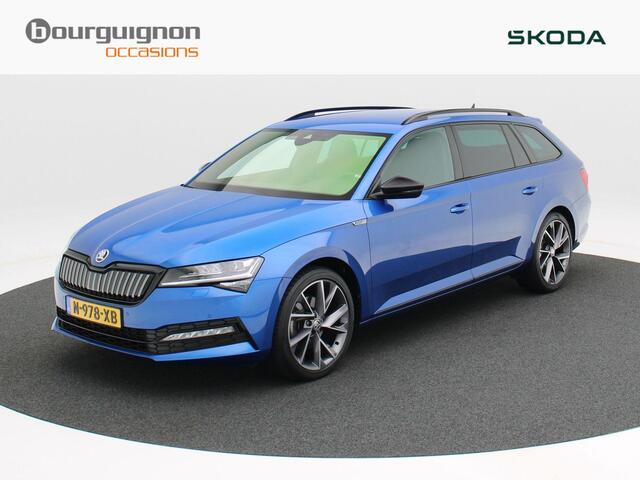 Skoda SUPERB Combi 1.4 TSI iV 218 Pk Automaat Sportline Business | Trekhaak | Full LED | Canton Audio | Carplay | Camera | Parkeersensoren | Navigatiesysteem | Stoel Verwarming | Elektrische Achterklep | 19 Inch | 43.469 Km