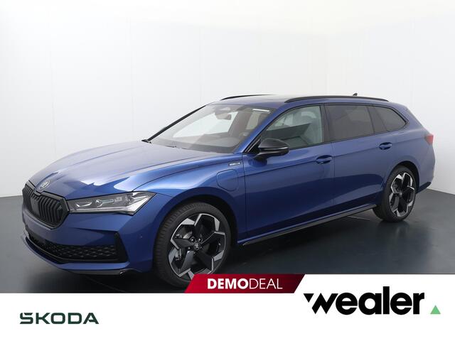 Skoda SUPERB Combi Sportline Business 1.5 TSI PHEV 204 PK DSG Automaat | Panorama dak | Suite Sport Leder | 19" lichtmetalen velgen | Trekhaak | Canton Geluidssysteem |