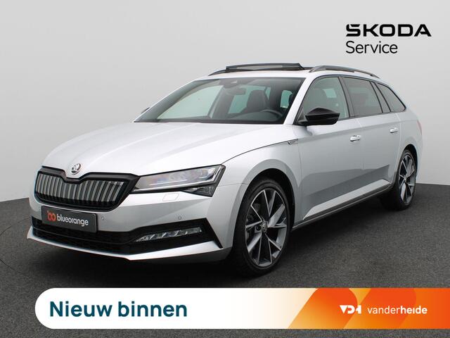 Skoda SUPERB Combi 1.4 TSI iV Sportline Business 218PK DSG Pano-Schuifdak, Elektrische Memorystoel, Stoelverwarming, Achteruitrijcamera, Virtual Pedal, Keyless, 19" LM Velgen, Adaptieve Cruise Control