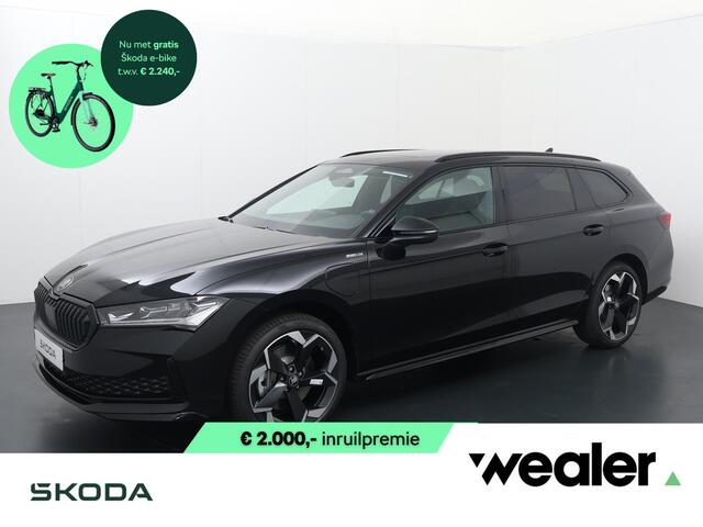 Skoda SUPERB combi Sportline Business 1.5 TSI PHEV 204 PK | Gratis E-Bike | 19" Lichtmetalen velgen | Panorama dak | Canton Geluid | Suite leder |