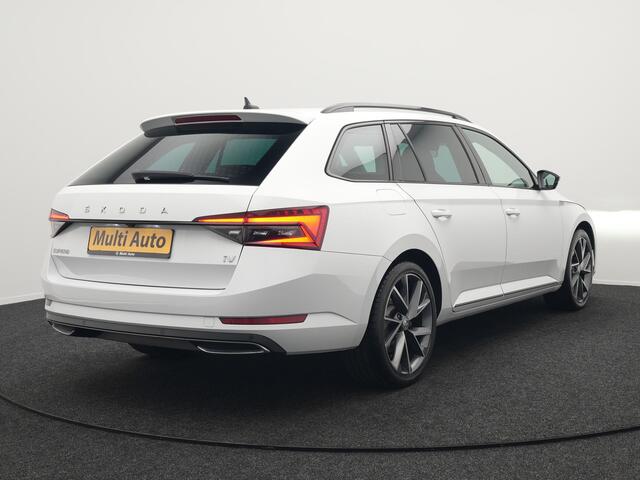 Skoda SUPERB Combi 1.4 TSI iV Sportline Dealer O.H PHEV | Adaptive Cruise | Alcantara Sportstoelen Memory & Verwarmd | Apple Carplay | Sfeerverlichting | Keyless | Blis | Camera | Virtual | Navigatie | DAB |