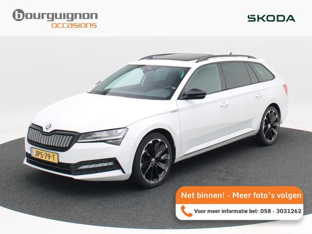 Skoda SUPERB Combi 1.4 TSi 218 Pk Automaat iV Sportline Business | Panoramadak | Adaptive Cruise | CarPlay | Navigatie | Stoelverwarming | Camera | Trekhaak | 76.398 Km!!