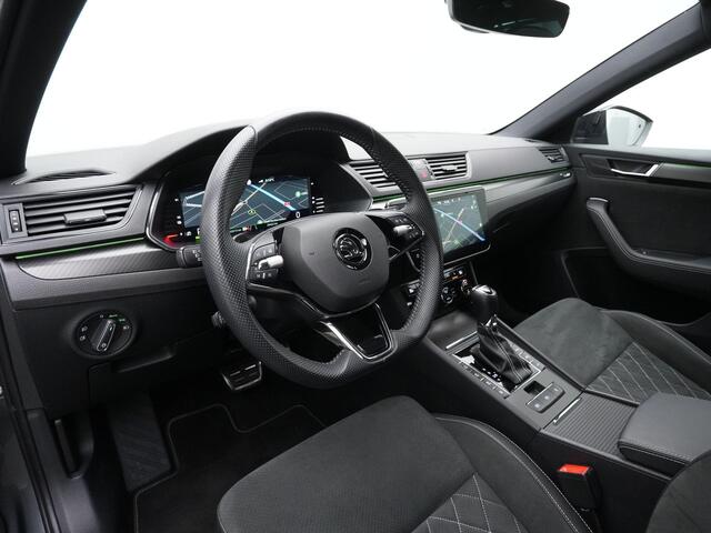 Skoda SUPERB 1.4 TSI iV 218 pk DSG Sportline | Panoramadak | Trekhaak | Navigatie Columbus | Adaptief onderstel | Geheugenstoel | 360 camera | Leder/alcantara
