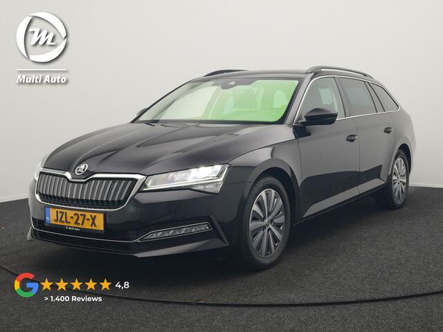 Skoda SUPERB Combi 1.4 TSI iV Business Edition Plus Plug In Hybrid 218pk PHEV | Trekhaak Af Fabriek | Crystal LED | Canton Audio | Sportstoelen & Stuur Verwarmd | Camera | Keyless | Cruise Control | Navigatie | Apple Carplay | Virtual | DAB | 17"L.M |