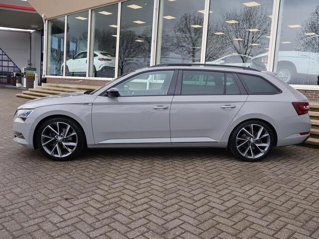 Skoda SUPERB Combi 1.4 TSI ACT 150 PK SPORTLINE DSG AUT. *STEEL GREY* + WEGKL. TREKHAAK | PANORAMA | 19 INCH | CANTON | ADAPTIVE CRUISE | ALCANTARA