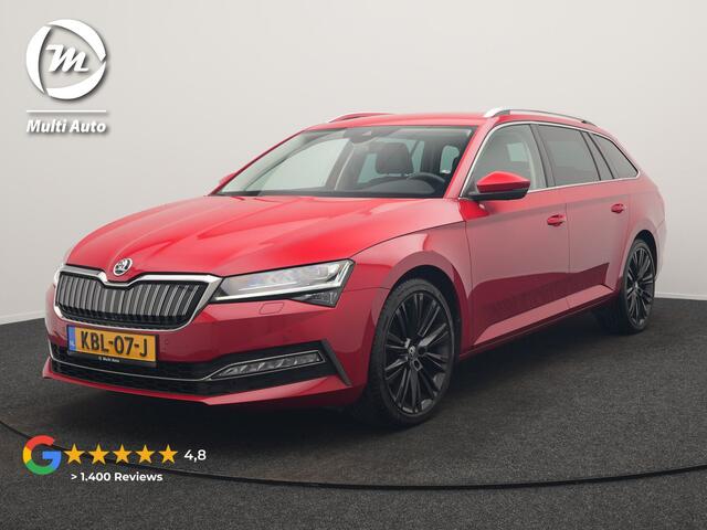 Skoda SUPERB Combi 1.4 TSI iV Business Edition PHEV 218pk Dealer O.H. | Trekhaak Af Fabriek | Adaptive Cruise | 360 Camera | Canton Audio | Lederen Sportstoelen Massage & Ventilatie & Memory | Sfeerverlichting | Stoelen & Stuur Verwarmd | Keyless | Plug In Hybrid