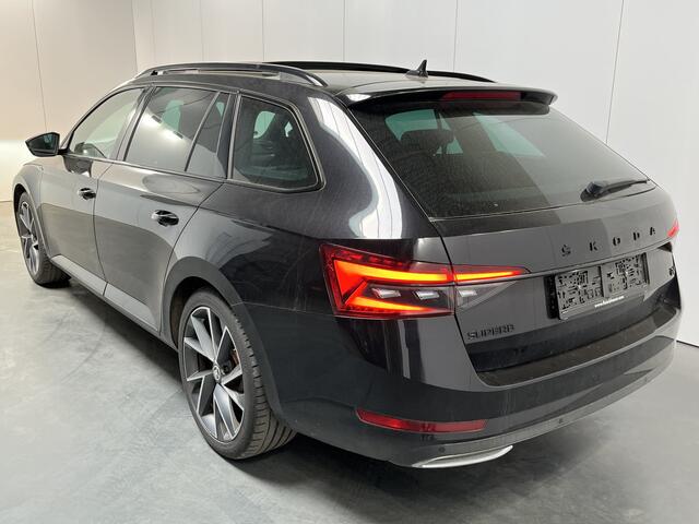 Skoda SUPERB Combi 1.4 TSI iV Sportline / AUTOMAAT/ PANO/ TREKHAAK/ STUUR+STOELVERWARM.V+A/ MEMORYSEAT/ PARK.SENSOREN/ ACC/ SMARTLINK/ DCC/ KEYLESS/ DIGITAL DASH/ CLIMA/ NAVI/ DAB/ LED/ 19'' LMV