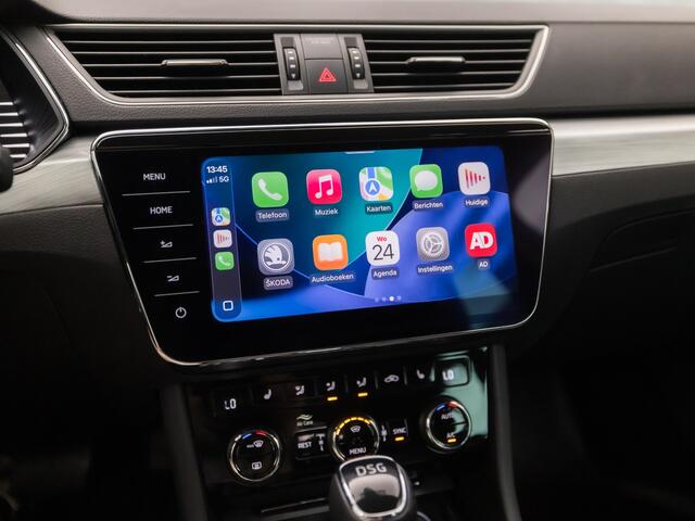 Skoda SUPERB Combi 1.4 TSI iV Sport 218Pk Automaat (VIRTUAL COCKPIT, APPLE CARPLAY, GROOT NAVI, MEMORY SEAT, LEDER/ALCANTARA, CAMERA, STOELVERWARMING, ADAPTIVE CRUISE, ELEK ACHTERKLEP, NIEUWSTAAT)