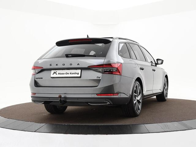 Skoda SUPERB Combi 1.4 TSI iV 218pk DSG Sportline Business · Panoramadak · 360 Camera · Inklap. Trekhaak · Matrix LED · Canton Audio · Elek. Stoelen + Geheugen ·
