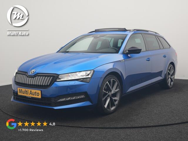 Skoda SUPERB 1.4 TSI iV Sportline PHEV 218pk Dealer O.H | Panodak | Adaptive Cruise | Camera | Crystal LED | Alcantara Sportstoelen Memory & Verwarmd | Keyless | Apple Carplay | Virtual | Navigatie | DAB | 19"L.M |