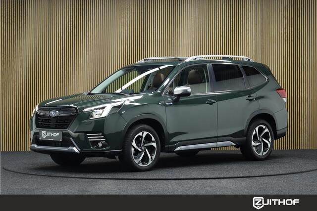 Subaru FORESTER 2.0i e-BOXER Premium AWD | Elek. Glazen Panoramadak | Adaptive-cruise | Camera | Clima | Apple Carplay & Android Auto | Navigatie | Bruin Leder | Stoelverwarming V+A | Keyless | Dodehoekdetectie