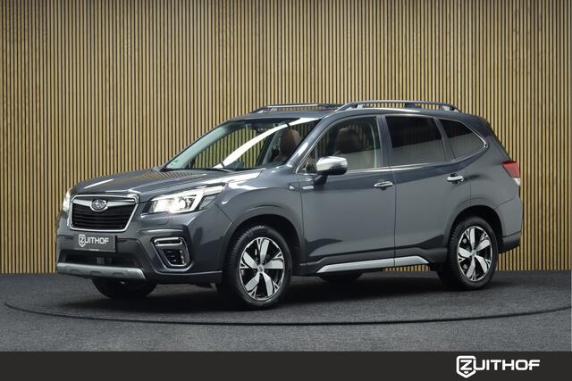 Subaru FORESTER 2.0i e-BOXER First Edition AWD | Elek. Glazen Panoramadak | Bruin Leder | Adaptive-cruise | Camera | Clima | Elek. Achterklep | Stoelverwarming V+A | Navigatie | Apple Carplay & Android Auto | Keyless | Dodehoekdetectie