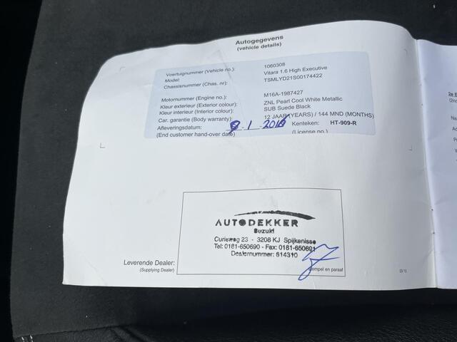 Suzuki VITARA 1.6 High Executive Leder interieur| Elec Schuifkanteldak| Park sensoren voor en achter| Meest luxe uitvoering| Rijklaarprijs