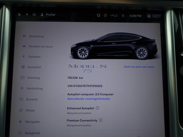 Tesla MODEL S 75 Performance Aut- Panodak, Park Pilot 2.0, Xenon Led, Memory, Sport Leder Interieur