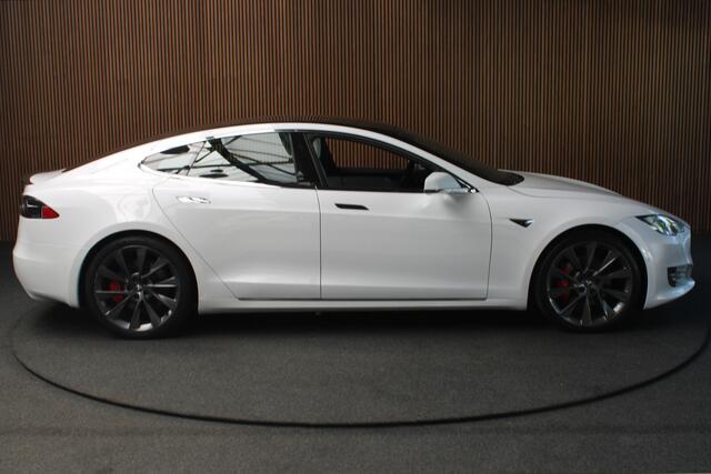 Tesla MODEL S 100D Performance Autopilot ACC Panodak Leer 360 Elektr. achterklep LM velgen PDC Lane Stuurverwarming Stoelverwarming voor en achter Alcantara hemel