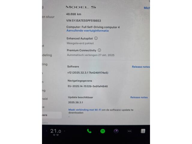 Tesla MODEL S Longe Range / 21" Arachnid / Enhanced Autopilot 4.0 / BTW auto / Creme Premium Interieur