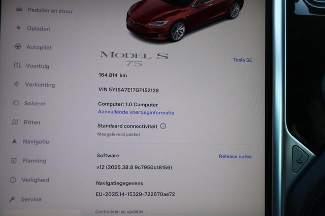 Tesla MODEL S 75 Base 85,3% SOH, Lederen interieur, Camera, Navigatie, Panoramadak, Schuif- kanteldak