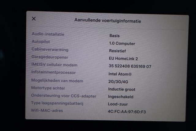 Tesla MODEL S 75 Base 85,3% SOH, Lederen interieur, Camera, Navigatie, Panoramadak, Schuif- kanteldak