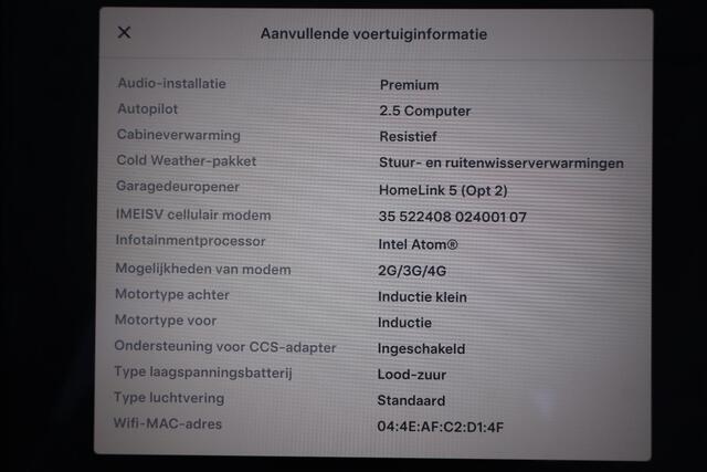 Tesla MODEL S 75D Base 88,9% SOH, Autopilot computer 2.5, Cold Weather-pakket, Adaptieve cruise control, Camera