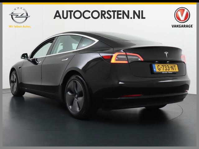 Tesla Model 3 SR+60kWh 325PK 18" AutoPilot Leer PanoDak Adaptive cruise Camera's Elektr.-Stuur+Stoelen+Spiegels+Geheugen+Easy-Entry+Verwarmde stoelen Park assistent PDC-A+Voor WIFI Ecc Lane-Assist Speed-Assist Standard RWD Plus Navi LED-a+v Comfortstoelen ACC DAB Voorv