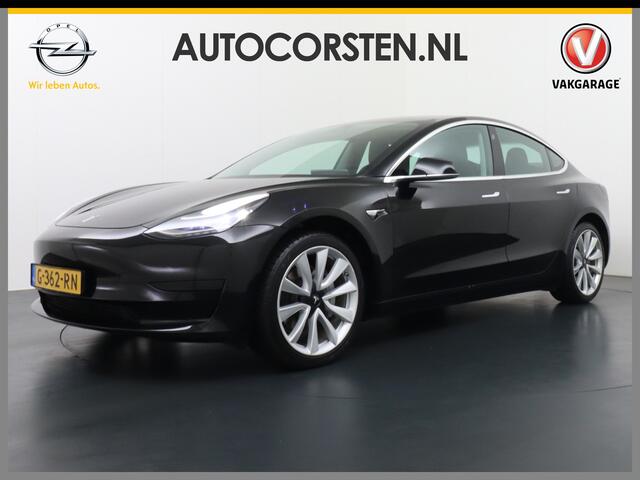 Tesla Model 3 RWD SR+ 60kWh 325PK Trekhaak Lmv 19" AutoPilot FSD-3 Comp. Premium Luidsprekers Leder PanoDak Adaptive-Cruise Camera's Elektr.-Stuur+Stoelen+Spiegels+Geheugen+Easy-Entry+Verwarmde stoelen ParkAssistent PDC WIFI Ecc Lane-Assist Speed-Assist RWD Navi LED Co