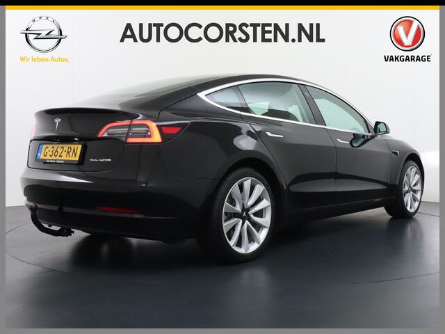 Tesla Model 3 RWD SR+ 60kWh 325PK Trekhaak Lmv 19" AutoPilot FSD-3 Comp. Premium Luidsprekers Leder PanoDak Adaptive-Cruise Camera's Elektr.-Stuur+Stoelen+Spiegels+Geheugen+Easy-Entry+Verwarmde stoelen ParkAssistent PDC WIFI Ecc Lane-Assist Speed-Assist RWD Navi LED Co