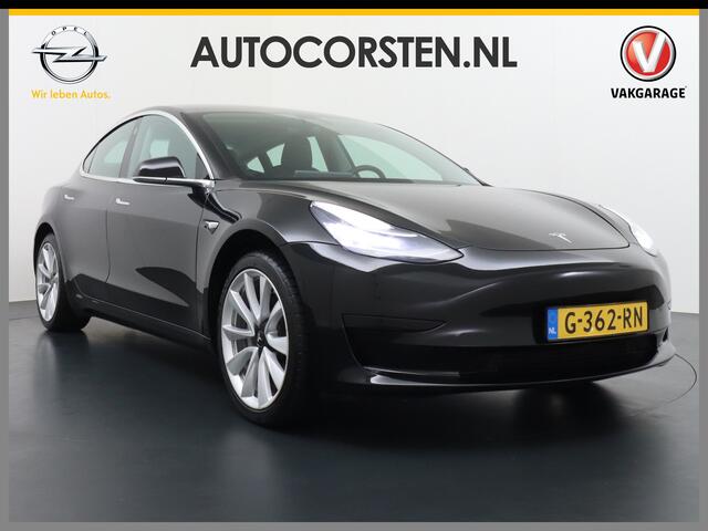 Tesla Model 3 RWD SR+ 60kWh 325PK Trekhaak Lmv 19" AutoPilot FSD-3 Comp. Premium Luidsprekers Leder PanoDak Adaptive-Cruise Camera's Elektr.-Stuur+Stoelen+Spiegels+Geheugen+Easy-Entry+Verwarmde stoelen ParkAssistent PDC WIFI Ecc Lane-Assist Speed-Assist RWD Navi LED Co