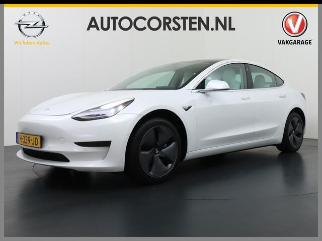 Tesla Model 3 2020! RWD SR+ 60kWh 325PK Licht Interieur FSD-3 Comp. 18" AutoPilot Leder PanoDak Adaptive cruise Camera's Elektr.-Stuur+Stoelen+Spiegels+Geheugen+Easy-Entry+Verwarmde stoelen Park assistent PDC WIFI Ecc Lane-Assist Speed-Assist Navi LED ACC Dual-ECC DAB 