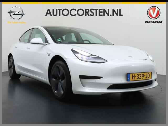 Tesla Model 3 2020! RWD SR+ 60kWh 325PK Licht Interieur FSD-3 Comp. 18" AutoPilot Leder PanoDak Adaptive cruise Camera's Elektr.-Stuur+Stoelen+Spiegels+Geheugen+Easy-Entry+Verwarmde stoelen Park assistent PDC WIFI Ecc Lane-Assist Speed-Assist Navi LED ACC Dual-ECC DAB 