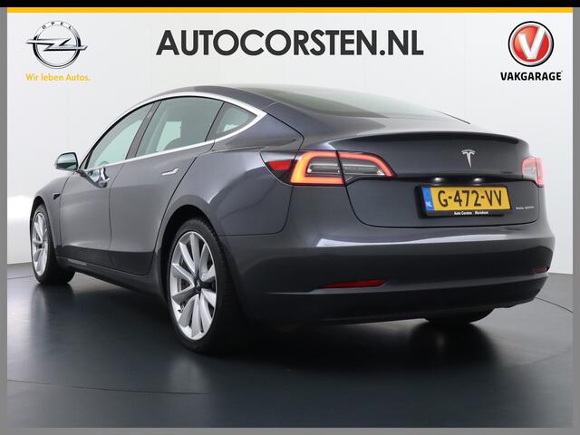 Tesla Model 3 Long Range AWD 75kWh 463PK Trekhaak 19" FSD-Computer 3 Premium Audio 4wd AutoPilot Panoramadak Camera's Leer Adaptive-Cruise-Control+Stop&Go Pdc-a+v Dual-Ecc Dual-Motor Keyless Stoel en achterbank verwarming Electr.Stoelen+Memory+Easy-Entry WiFi 1e Eigena