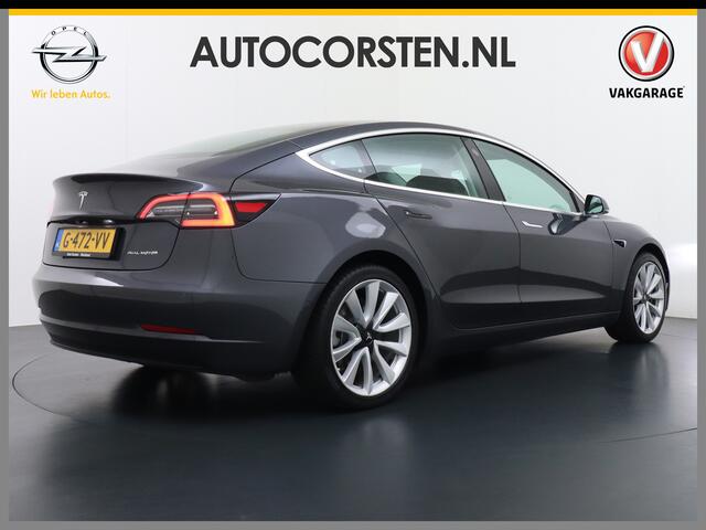 Tesla Model 3 Long Range AWD 75kWh 463PK Trekhaak 19" FSD-Computer 3 Premium Audio 4wd AutoPilot Panoramadak Camera's Leer Adaptive-Cruise-Control+Stop&Go Pdc-a+v Dual-Ecc Dual-Motor Keyless Stoel en achterbank verwarming Electr.Stoelen+Memory+Easy-Entry WiFi 1e Eigena