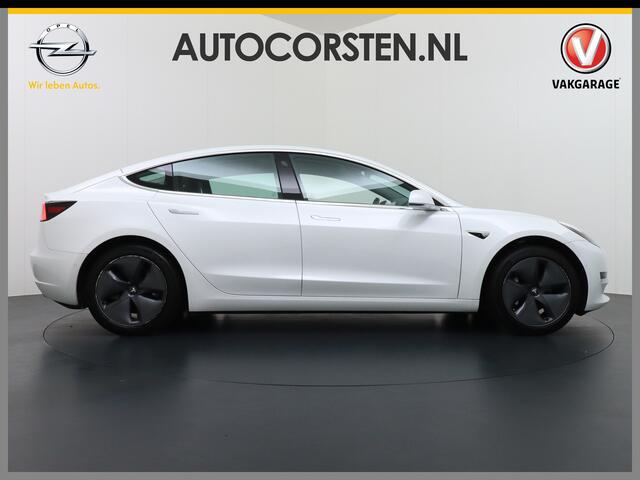 Tesla Model 3 RWD SR+ 60kWh 325PK Lmv 18" AutoPilot Leder PanoDak Adaptive-Cruise Lmv Camera's Elektr.-Stuur+Stoelen+Spiegels+Geheugen+Easy-Entry+Verwarmde stoelen Park assistent PDC WIFI Lane-Assist Speed-Assist Navi LED Comfortstoelen ACC DAB Keyless en Voorverwarmen