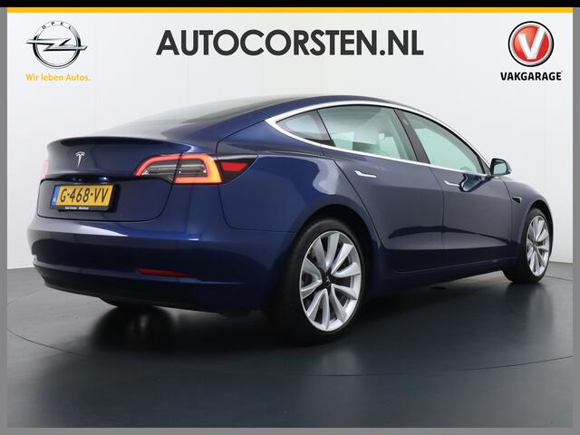 Tesla Model 3 Long Range AWD 75kWh 463PK Lmv 19" Ivoor Interieur FSD-Full Self Driving Computer-3 Premium Audio 4wd AutoPilot Panoramadak Camera's Leer Adaptive-Cruise-Control+Stop&Go Pdc-a+v Dual-Ecc Dual-Motor Keyless Stoel en achterbank verwarming Electr.Stoelen+Mem