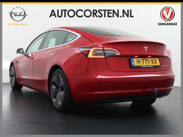 Tesla Model 3 Long Range AWD 75kWh 463PK **Trekhaak** Lmv FSD-3 Computer Premium Audio AutoPilot Panoramadak Camera's Leer Adaptive-Cruise-Control+Stop&Go Pdc Dual-Ecc Dual-Motor Keyless 4WD Stoel en achterbank verwarming Elektr.Stoelen+Memory+Easy-Entry WiFi 1e Eigena