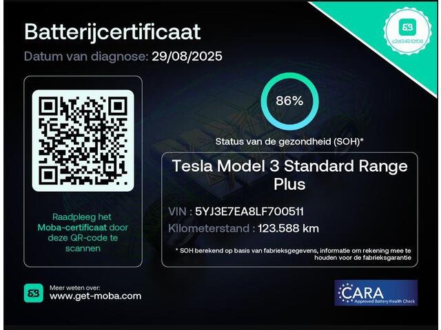 Tesla Model 3 BLACKLINE BI-TONE PANO STD ACCUTEST 86% RWD 60 kWH LEDER.NAVI.CAMERA.AUTOPILOT, STOELVERWARMING EN NOG VEEL MEER!