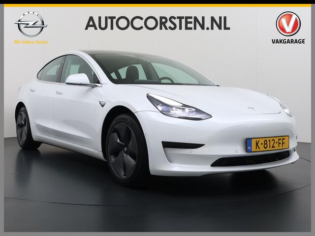 Tesla Model 3 SR+ 325PK Trekhaak Lmv 18" AutoPilot FSD Leder Pano-dak Adaptive-Cruise Camera's Elektr.-Stuur+Stoelen+Spiegels+Geheugen+Easy-Entry+Verwarmde stoelen Park assistent Pdc WIFI Lane-Assist Speed-Assist SOH 92% Navi LED Comfortstoelen ACC DAB Voorverwarmen in