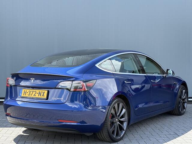Tesla Model 3 BWJ 2020 Performance 463 PK AWD 75 kWh CAMERA | LEDER | PANORAMA | LMV | CLIMA | CRUISE | BLUETOOTH | NAVI | KEYLESS | STOELVERW. | MULTIFUNCT. STUUR